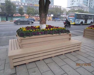 Attractive Wood Plastic Composite Street Flower Boxes