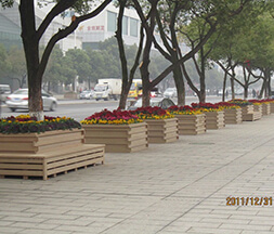 Attractive Wood Plastic Composite Street Flower Boxes