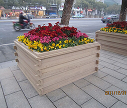 Attractive Wood Plastic Composite Street Flower Boxes